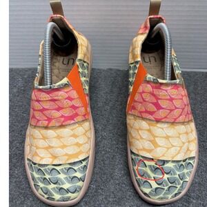UIN Story Toledo Art Canvas Slip On Walking Shoes Multi Color Womens 9 82012079